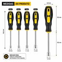 Ver imagem 4 de Jogo Chaves Canhao Kit Soquete 4 Pecas 5mm a 8mm Profissional Aco Manutencao Montagens Reparos Porca