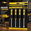 Ver imagem 2 de Jogo Chaves Canhao Kit Soquete 4 Pecas 5mm a 8mm Profissional Aco Manutencao Montagens Reparos Porca