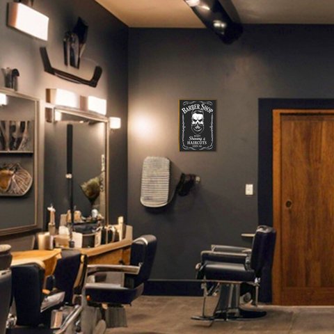Placa Decorativa Mdf Barbearia Vintage Retrô Tam A4 Br9