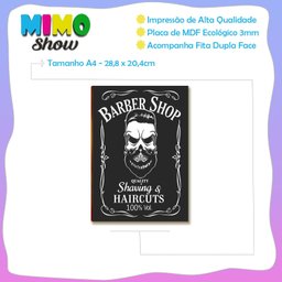 Placa Decorativa Mdf Barbearia Vintage Retrô Tam A4 Br9 - 4