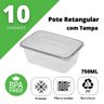 Kit 10 Marmitas Potes Dietas 750ml para Freezer Microondas - 4