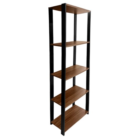 Estante Livreiro Estilo Industrial para Escritório Amadeirado Nogal Realme Guarda Roupa Roupeiro Par