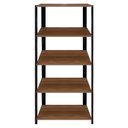 Ver imagem 2 de Estante Livreiro Estilo Industrial para Escritório Amadeirado Nogal Realme Guarda Roupa Roupeiro Par