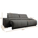 Ver imagem 2 de Sofá com Porta Copos Carregador USB Ret Rec Arizona 2,00m Velosuede - Netsofas - Cinza