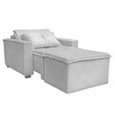 Ver imagem 1 de Poltrona Cama com Puff para Sala Confortavél Moderna Suede