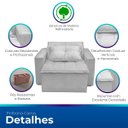 Ver imagem 3 de Poltrona Cama com Puff para Sala Confortavél Moderna Suede