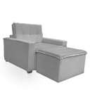 Ver imagem 6 de Poltrona Cama com Puff para Sala Confortavél Moderna Suede