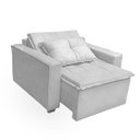 Ver imagem 5 de Poltrona Cama com Puff para Sala Confortavél Moderna Suede