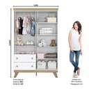 Ver imagem 3 de Berço Americano e Guarda Roupa Infantil Confete Branco Brilho Jequitibá Hp - Henn