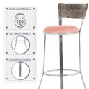 Ver imagem 4 de Banqueta Bistro para Bar, Cozinha, Balcão em Alumínio e Fibra Tc Zanutto 5 Unidades Capuccino