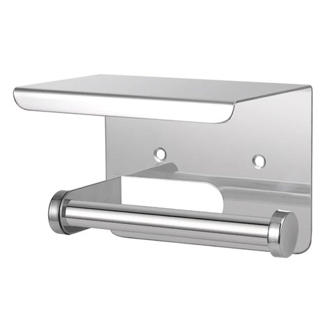 Suporte Papel Higienico Inox Banheiro Lavabo Prateleira Porta Objeto Celular Suporte Apoio Multiuso 