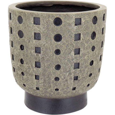 Cachepô Resina 28x27x27cm Cinza Vaso Decorativo Enfeite Casa Planta