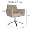 Ver imagem 5 de Poltrona Decorativa Camila Pés Metal Giratório Suede Capuccino - DS Estofados