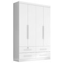 Ver imagem 1 de Guarda Roupa Solteiro 4 Portas 4 Gavetas Mari 154x231 cm Branco Absoluto Zanz