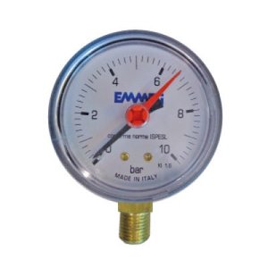 Manometro Reto 1/4 x 63mm 10 Bar -Emmeti