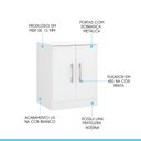 Ver imagem 3 de Armário Multiuso Pequeno 0723br com 2 Portas 60x76cm Menu Móveis