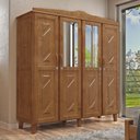 Ver imagem 1 de Guarda-roupa Solteiro 4 Portas Madeira Maciça Cavazotto