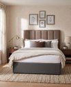 Ver imagem 1 de Cabeceira Cama Box para Casal 140cm Jade Suede Café