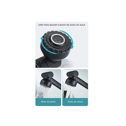 Torneira Lavabo Banheiro Monocomando Luxo 360 Rotativa Preta - Brinovar - 5