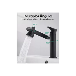 Torneira Lavabo Banheiro Monocomando Luxo 360 Rotativa Preta - Brinovar - 4