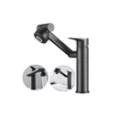 Ver imagem 1 de Torneira Lavabo Banheiro Monocomando Luxo 360 Rotativa Preta - Brinovar