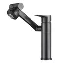 Ver imagem 1 de Torneira Lavabo Banheiro Monocomando Luxo 360 Rotativa Preta - Brinovar