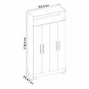 Ver imagem 7 de Kit 2 Peças com Mesa Escrivaninha e Armário 4 Portas com Nicho