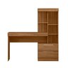 Kit 2 Peças com Mesa Escrivaninha e Armário 4 Portas com Nicho - 13