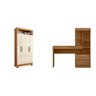 Kit 2 Peças com Mesa Escrivaninha e Armário 4 Portas com Nicho - 2