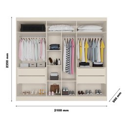 Guarda Roupa Oxford 6 Portas 4 Gavetas com Espelho Mdf - Mademarcs - 4