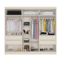 Guarda Roupa Oxford 6 Portas 4 Gavetas com Espelho Mdf - Mademarcs - 3