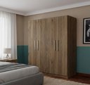 Ver imagem 3 de Guarda-roupa Modular 4 Portas 6 Gavetas 1011 Ilan Castanho