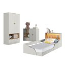 Ver imagem 2 de Quarto Infantil Completo Guarda Roupa Cômoda e Cama Montessoriana Lille CJ077 Branco - Art In Mó