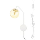 Ver imagem 1 de Arandela New Figo Branco C/ Plug e Interruptor - Vidro Âmbar