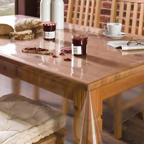 Protetor para Toalha de Mesa Quadrado PVC Uso Diário Transparente Vida Pratika 140cm