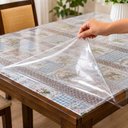 Ver imagem 3 de Protetor para Toalha de Mesa Quadrado PVC Uso Diário Transparente Vida Pratika 140cm