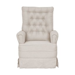 Poltrona de Amamentação Eloa com Puff Balanço Bebê Completo: Tc 180 Linho Bege - 2