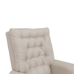 Poltrona de Amamentação Eloa com Puff Balanço Bebê Completo: Tc 180 Linho Bege - 3