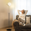 Ver imagem 3 de Luminária Piso Chão 164cm Jabuticaba Globo Gimpo Kjtd-707-gold-preto + 1 Lâmpada 12w Led Bivolt