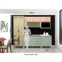 Ver imagem 2 de Armário de Cozinha Compacta 6 Peças sem Tampo Legno Crema com Verde e Cumaru Luci Luciane Móveis