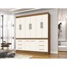 Guarda Roupa 8 Portas 6 Gavetas Off White/Jequitibá J&A Móveis Mara 218x202x46 - 1