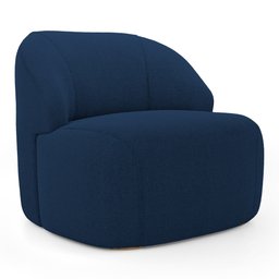 Poltrona Decorativa Living Kaya Orgânica Bouclê Azul Marinho - Desk Design - 1