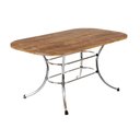Ver mais imagens de Mesa Jantar 1547 Madeirado/Aço 160cm Dourado/Noce Carraro