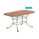 Ver imagem 3 de Mesa Jantar 1547 Madeirado/Aço 160cm Dourado/Noce Carraro