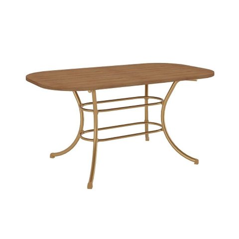 Mesa Jantar 1547 Madeirado/Aço 160cm Dourado/Noce Carraro