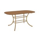Ver imagem 1 de Mesa Jantar 1547 Madeirado/Aço 160cm Dourado/Noce Carraro