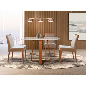 Sala de Jantar Verona Cinamomo 4 Cadeiras Veludo Jons Valverde