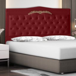 Cabeceira de Cama Box Madri Casal Queen 160 Cm Suede Vermelho Ec Móveis - 2