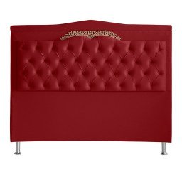 Cabeceira de Cama Box Madri Casal Queen 160 Cm Suede Vermelho Ec Móveis - 1