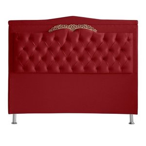 Cabeceira de Cama Box Madri Casal Queen 160 Cm Suede Vermelho Ec Móveis